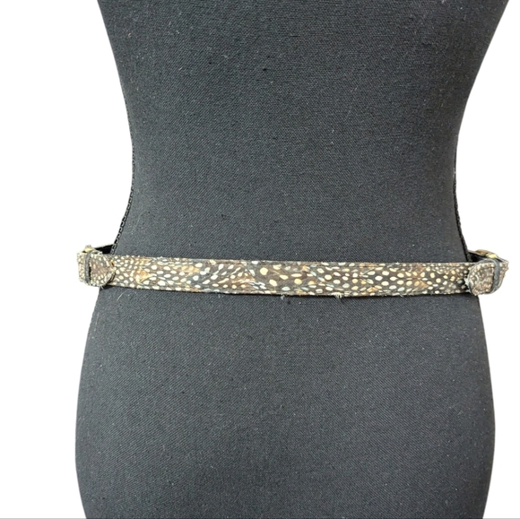 art 707 Vintage Genuine Peacock Feather Adjustable Women’s Belt Size S|M - Picture 6 of 13